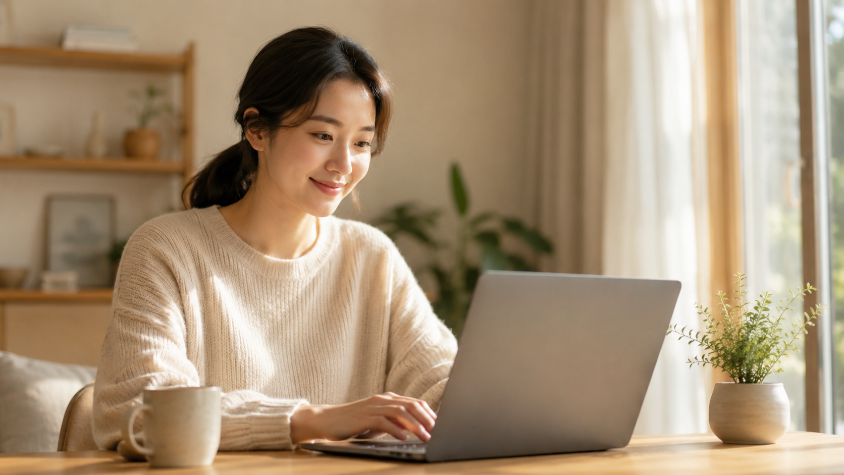 3자녀 엄마 워킹맘이 노트북으로 스마트스토어 운영하는 모습
